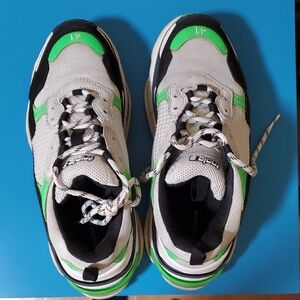 Balenciaga White and Green Sneakers